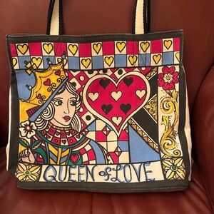 Brighton Queen of Love Tote with Red and Blue Accents